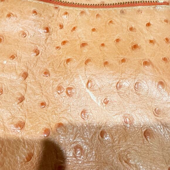 Dooney & Bourke Dillen Ostrich Leather Pink Shoulder Hobo Bag - Picture 3 of 8